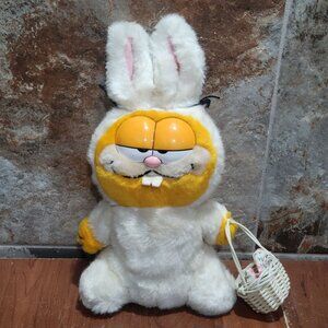 Vintage Dakin Garfield Easter Bunny Plush Toy 1981
